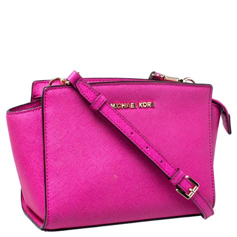 michael kors pink two color crossbody|Michael Kors hot pink handbags.